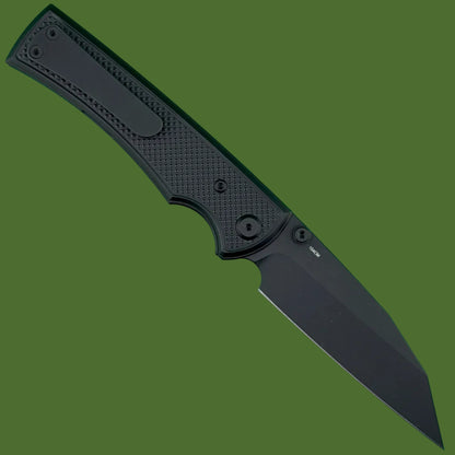 Chaves Blue Label Sangre 229 Liner Lock Black Knurled Aluminum Handles Black Hardware (Black)