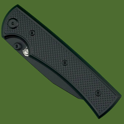 Chaves Blue Label Sangre 229 Liner Lock Black Knurled Aluminum Handles Black Hardware (Black)
