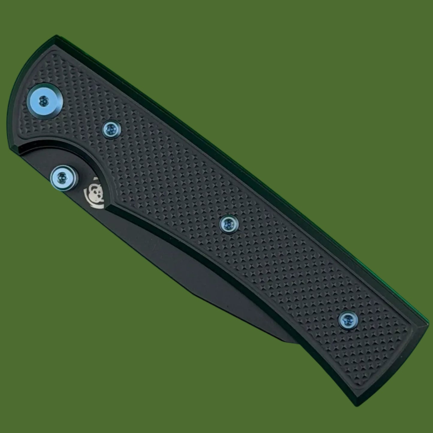 Chaves Blue Label Sangre 229 Liner Lock Black Knurled Aluminum Handles Blue Hardware (Black)