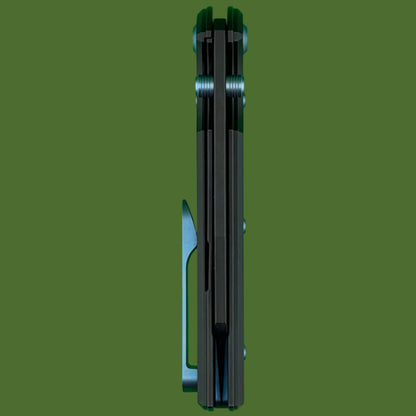 Chaves Blue Label Sangre 229 Liner Lock Black Knurled Aluminum Handles Blue Hardware (Black)
