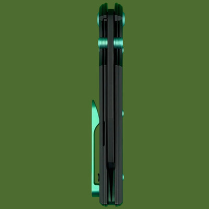 Chaves Blue Label Sangre 229 Liner Lock Black Knurled Aluminum Handles Green Hardware (Black)