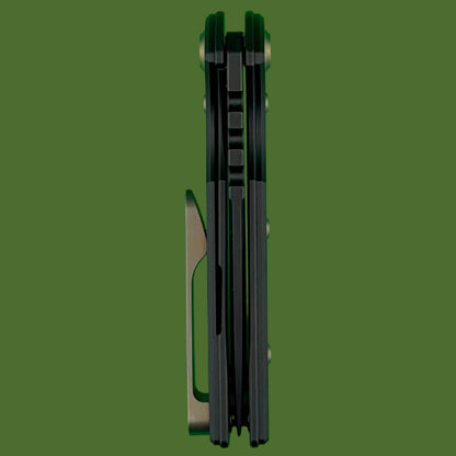 Chaves Blue Label TAK Redencion Liner Lock Black Knurled Aluminum Handles Bronze Hardware (Black Tanto)