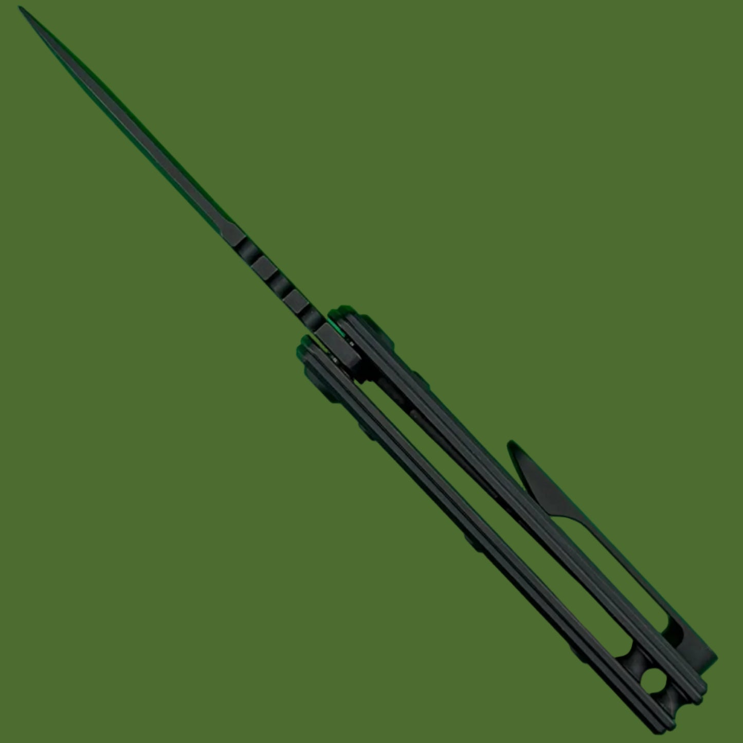 Chaves Blue Label TAK Redencion Liner Lock Black Knurled Aluminum Handles Black Hardware (Black Drop Point)