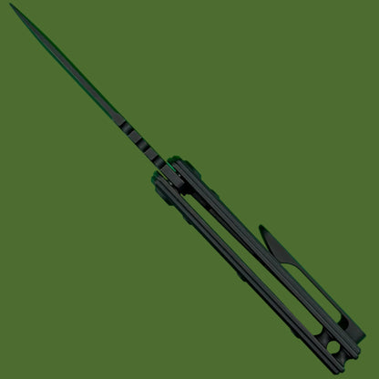 Chaves Blue Label TAK Redencion Liner Lock Black Knurled Aluminum Handles Black Hardware (Black Drop Point)
