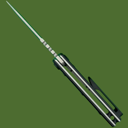 Chaves Blue Label TAK Redencion Liner Lock Black Knurled Aluminum Handles Black Hardware (Stonewash Drop Point)