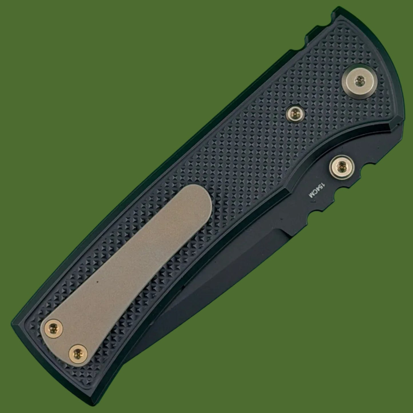 Chaves Blue Label Redencion 229 Liner Lock Black Knurled Aluminum Handles Bronze Hardware (Black Tanto)