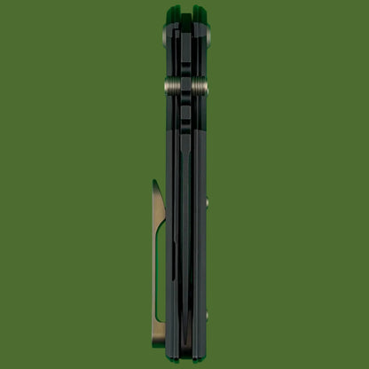 Chaves Blue Label Redencion 229 Liner Lock Black Knurled Aluminum Handles Bronze Hardware (Black Tanto)