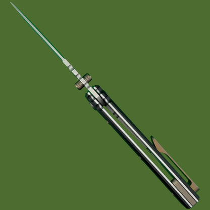 Chaves Blue Label Redencion 229 Liner Lock Black Knurled Aluminum Handles Bronze Hardware (Stonewash Drop Point)