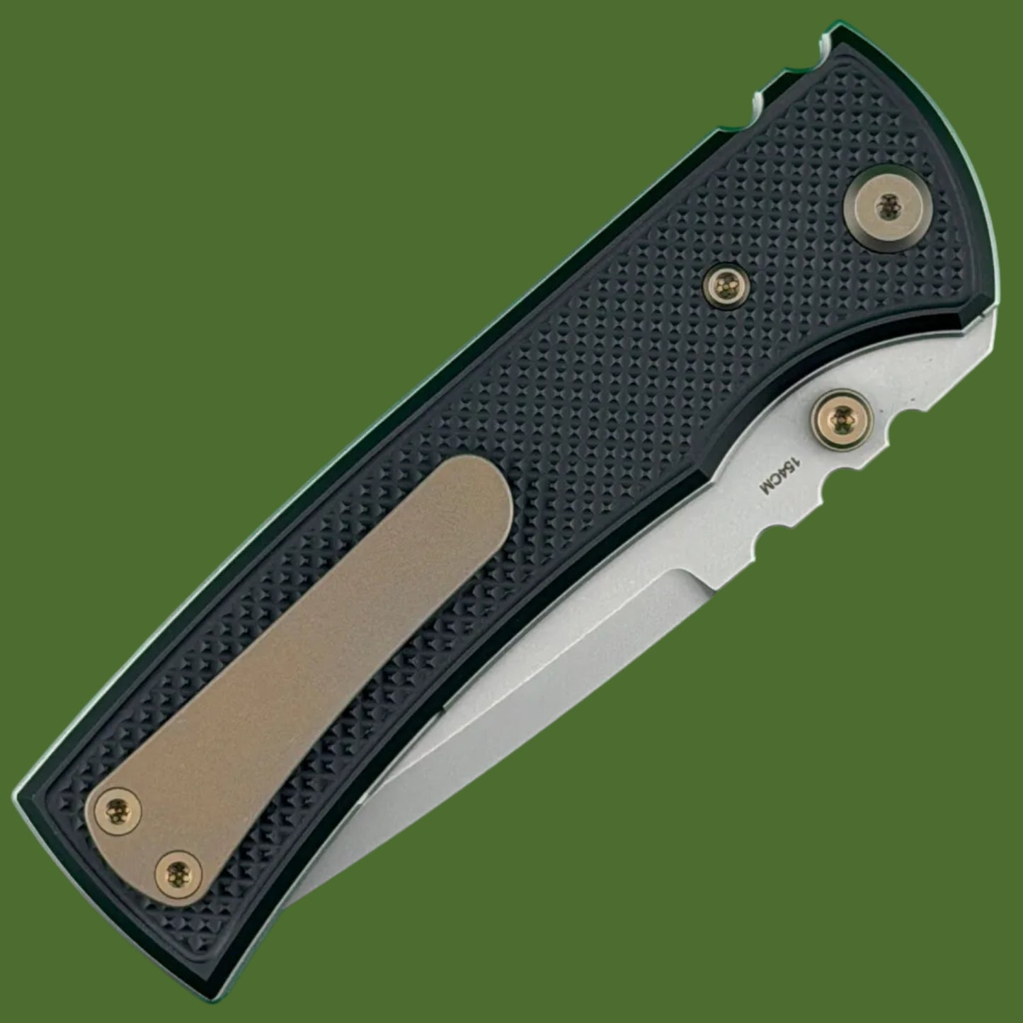 Chaves Blue Label Redencion 229 Liner Lock Black Knurled Aluminum Handles Bronze Hardware (Stonewash Drop Point)