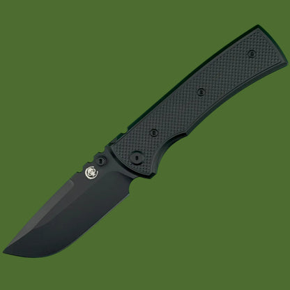 Chaves Blue Label Redencion 229 Liner Lock Black Knurled Aluminum Handles Black Hardware (Black Drop Point)