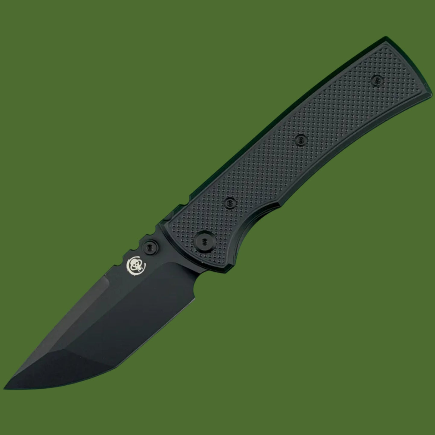 Chaves Blue Label Redencion 229 Liner Lock Black Knurled Aluminum Handles Black Hardware (Black Tanto)