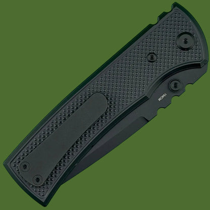 Chaves Blue Label Redencion 229 Liner Lock Black Knurled Aluminum Handles Black Hardware (Black Tanto)