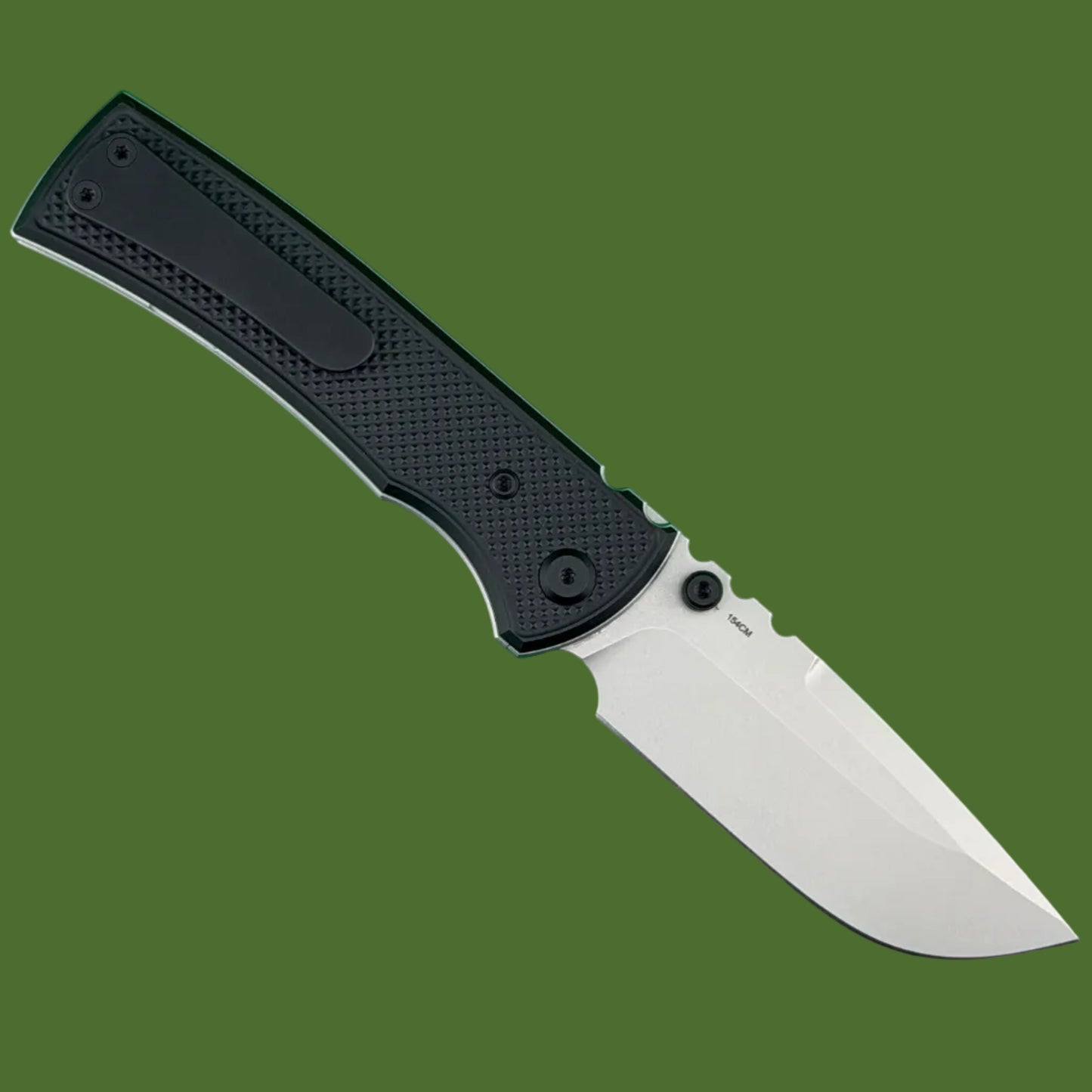 Chaves Blue Label Redencion 229 Liner Lock Black Knurled Aluminum Handles Black Hardware (Stonewash Drop Point)