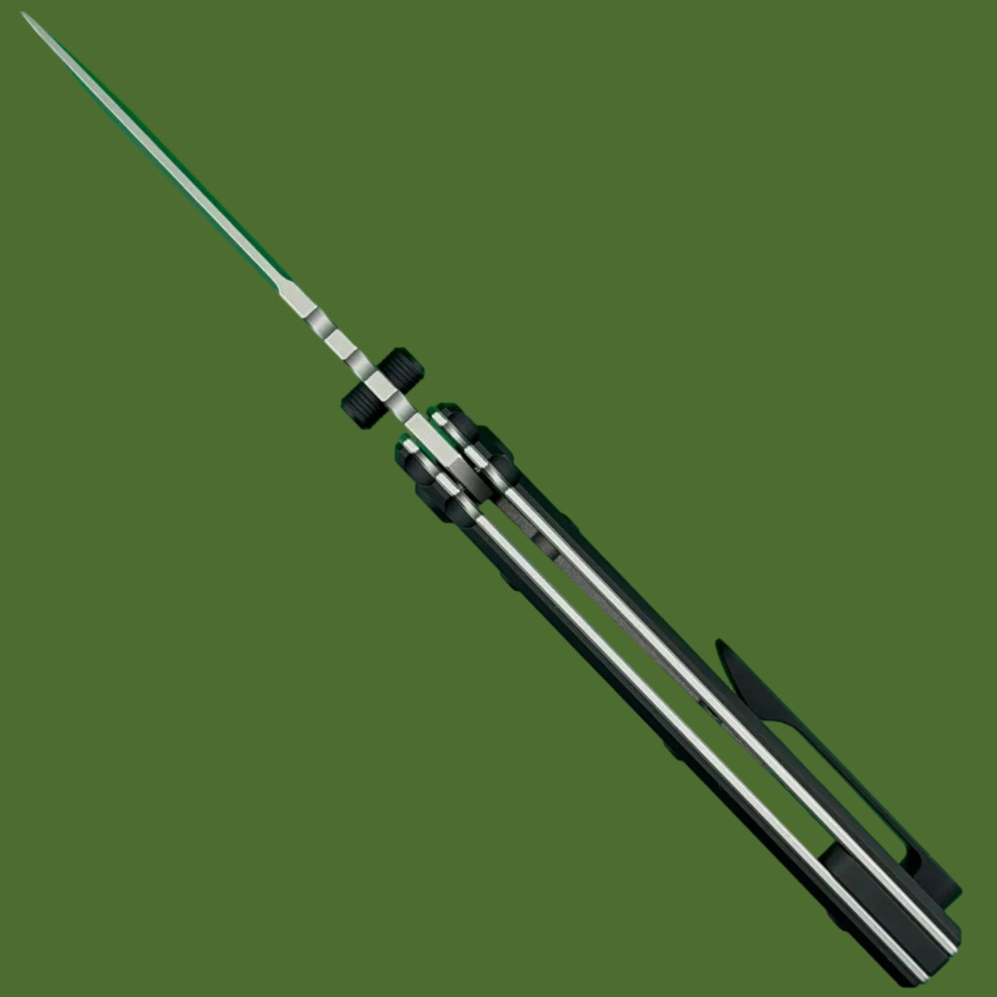 Chaves Blue Label Redencion 229 Liner Lock Black Knurled Aluminum Handles Black Hardware (Stonewash Drop Point)