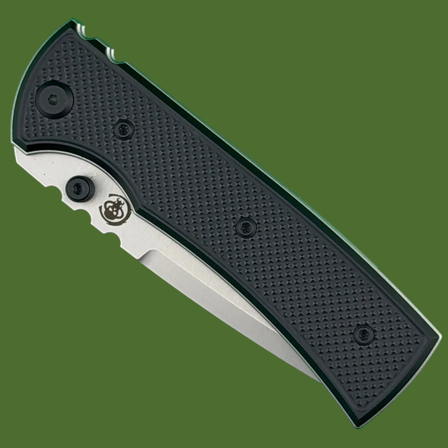 Chaves Blue Label Redencion 229 Liner Lock Black Knurled Aluminum Handles Black Hardware (Stonewash Drop Point)