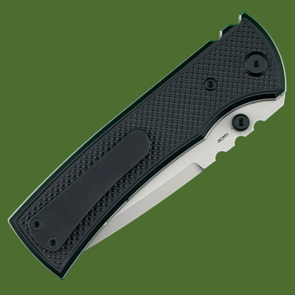 Chaves Blue Label Redencion 229 Liner Lock Black Knurled Aluminum Handles Black Hardware (Stonewash Drop Point)