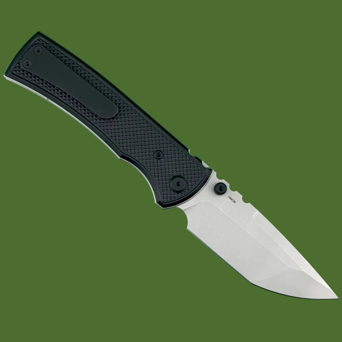 Chaves Blue Label Redencion 229 Liner Lock Black Knurled Aluminum Handles Black Hardware (Stonewash Tanto)