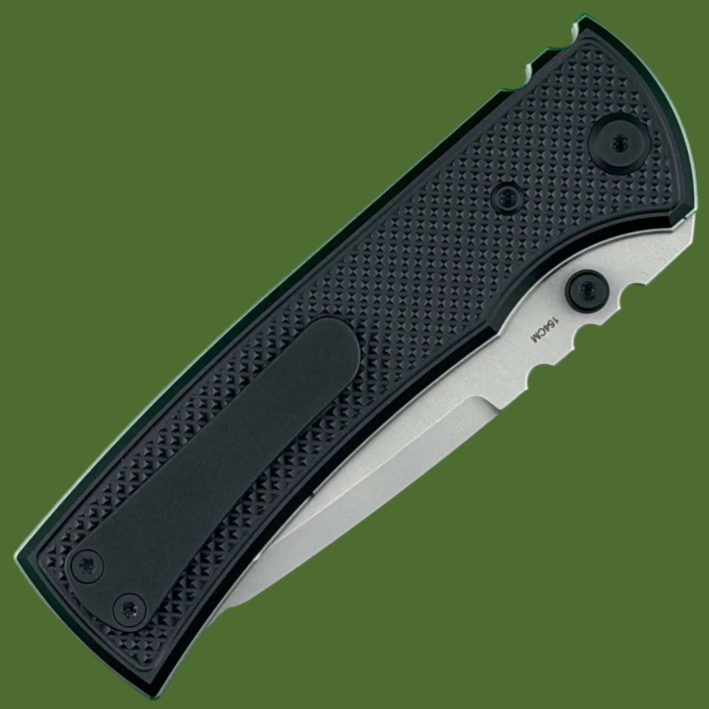 Chaves Blue Label Redencion 229 Liner Lock Black Knurled Aluminum Handles Black Hardware (Stonewash Tanto)