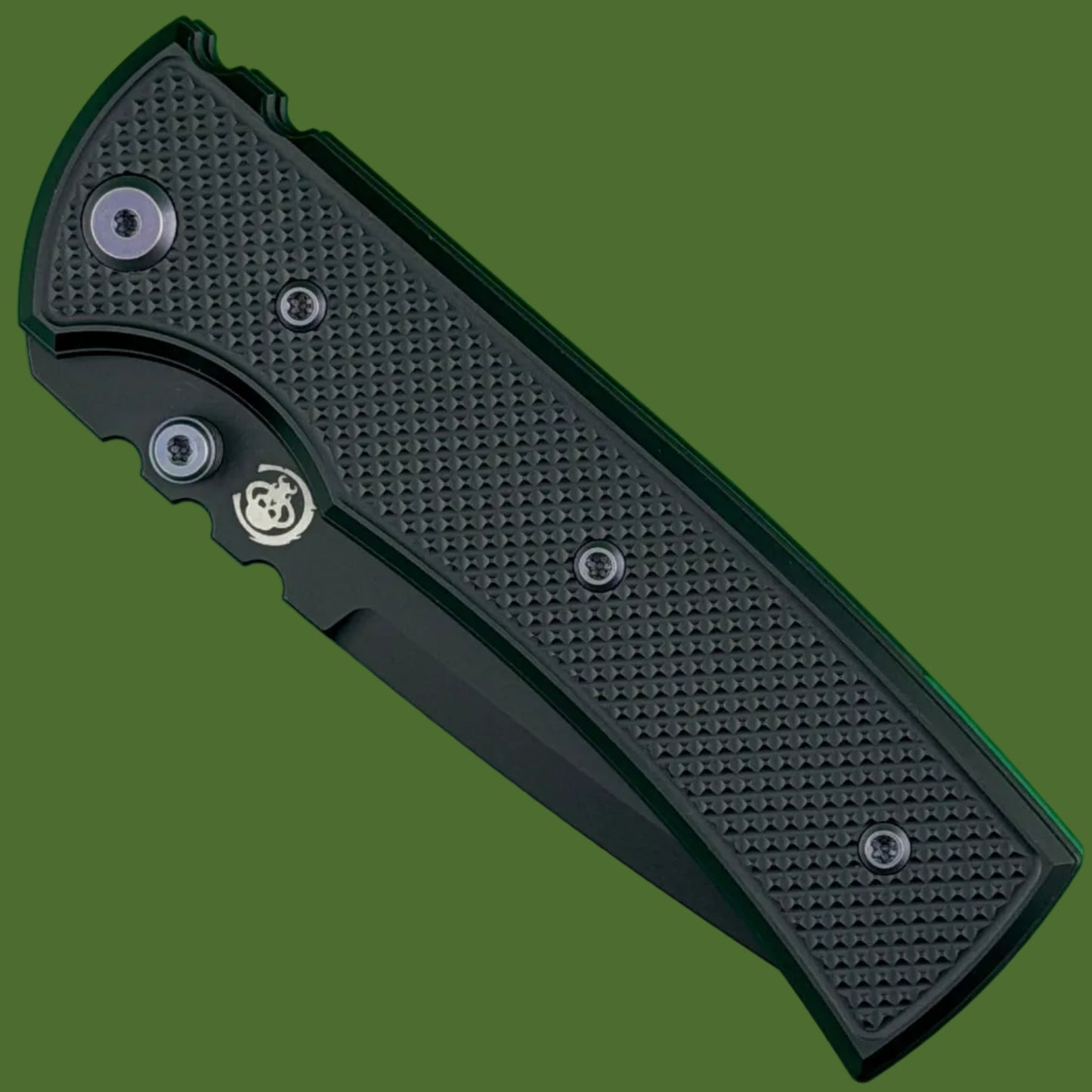 Chaves Blue Label Redencion 229 Liner Lock Black Knurled Aluminum Handles Purple Hardware (Black Drop Point)