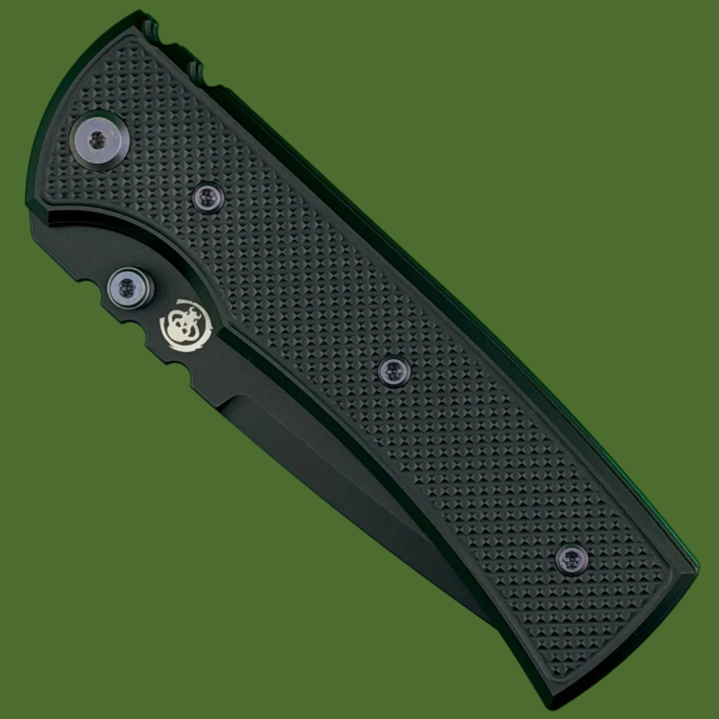Chaves Blue Label Redencion 229 Liner Lock Black Knurled Aluminum Handles Purple Hardware (Black Tanto)