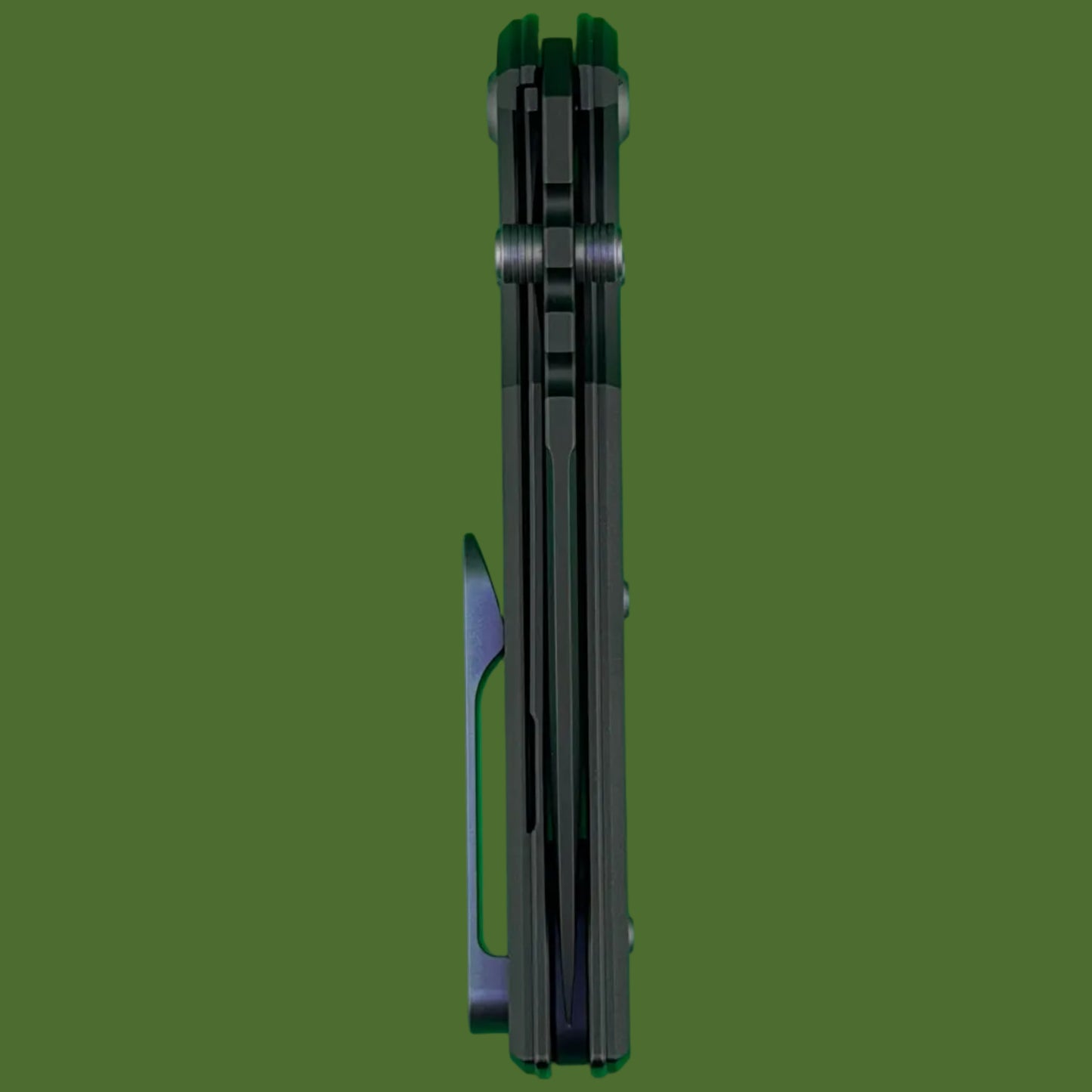 Chaves Blue Label Redencion 229 Liner Lock Black Knurled Aluminum Handles Purple Hardware (Black Tanto)