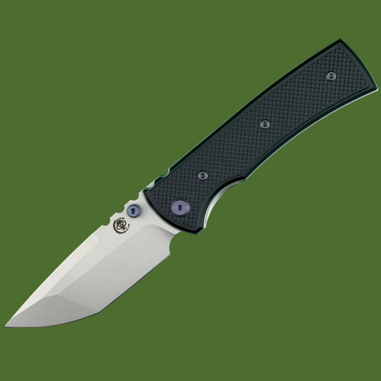Chaves Blue Label Redencion 229 Liner Lock Black Knurled Aluminum Handles Purple Hardware (Stonewash Tanto)