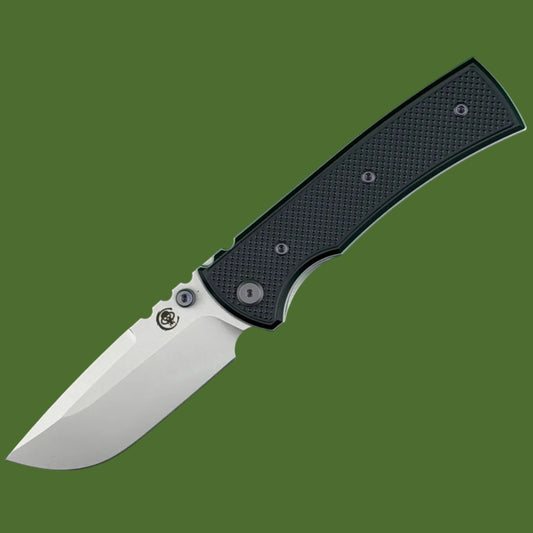Chaves Blue Label Redencion 229 Liner Lock Black Knurled Aluminum Handles Purple Hardware (Stonewash Drop Point)