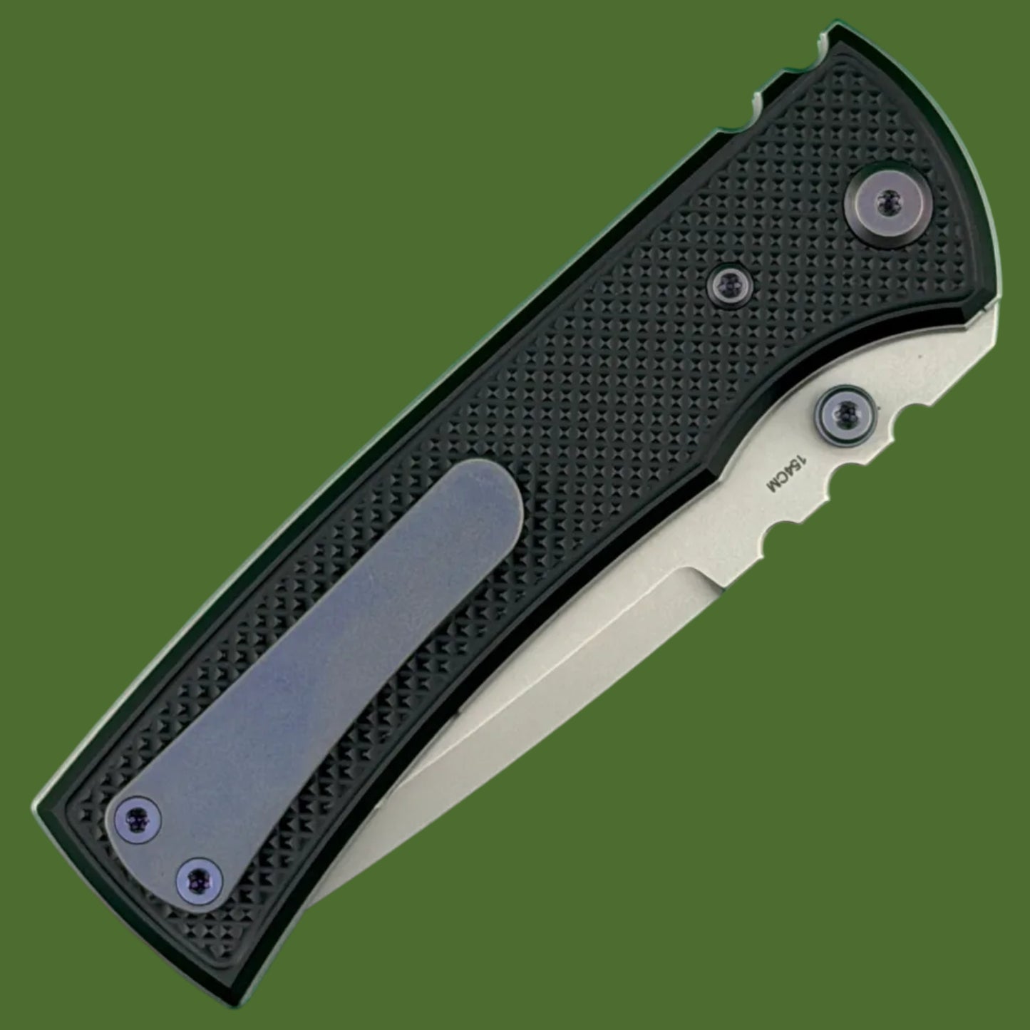 Chaves Blue Label Redencion 229 Liner Lock Black Knurled Aluminum Handles Purple Hardware (Stonewash Drop Point)