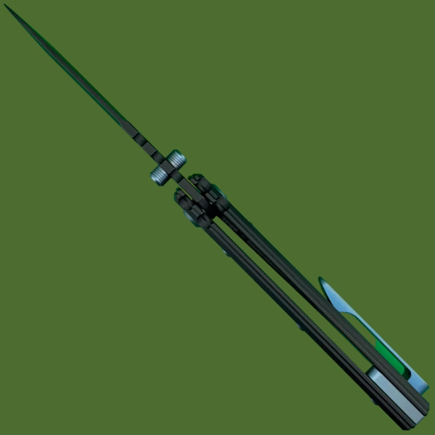 Chaves Blue Label Redencion 229 Liner Lock Black Knurled Aluminum Handles Blue Hardware (Black Drop Point)