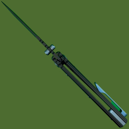 Chaves Blue Label Redencion 229 Liner Lock Black Knurled Aluminum Handles Blue Hardware (Black Drop Point)