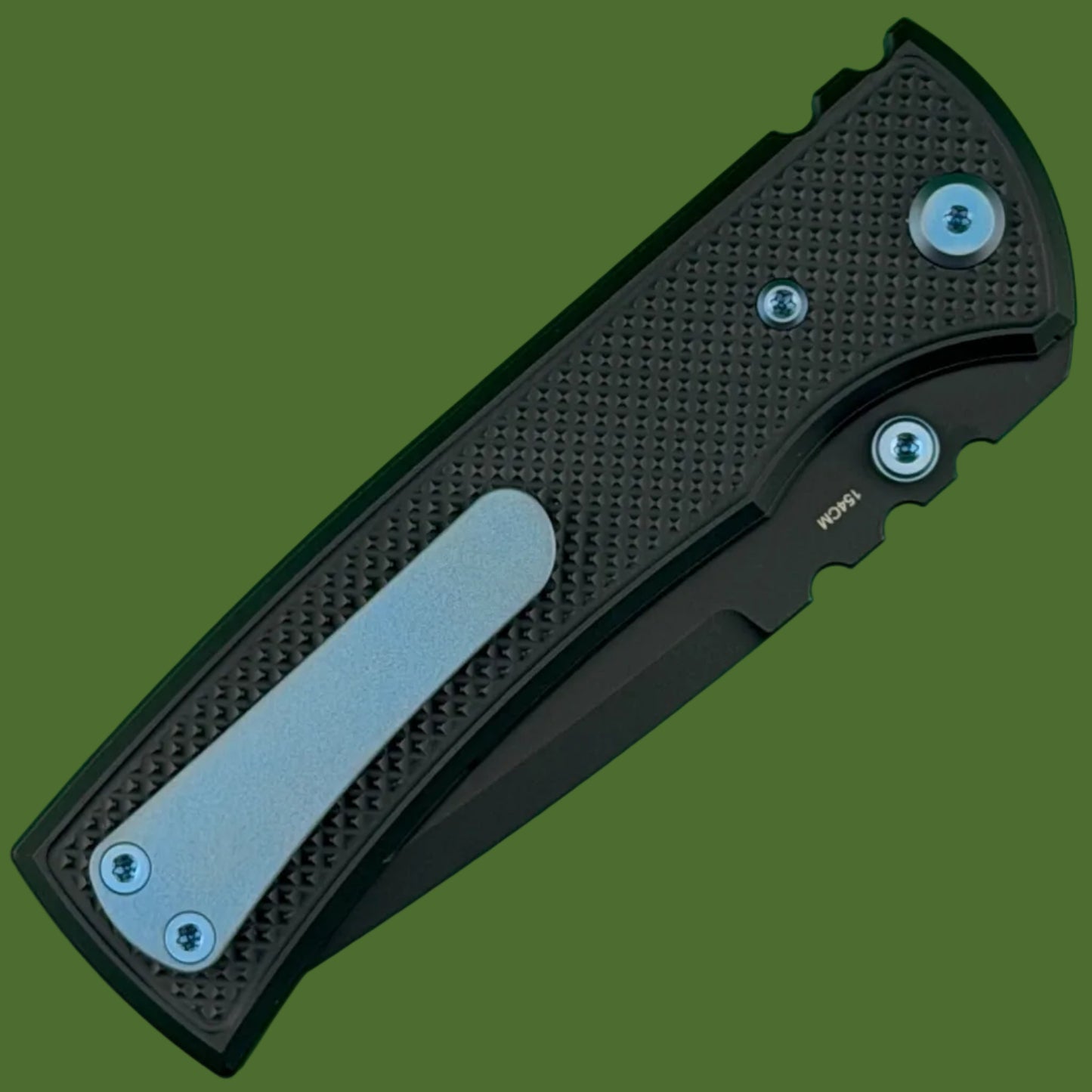 Chaves Blue Label Redencion 229 Liner Lock Black Knurled Aluminum Handles Blue Hardware (Black Drop Point)