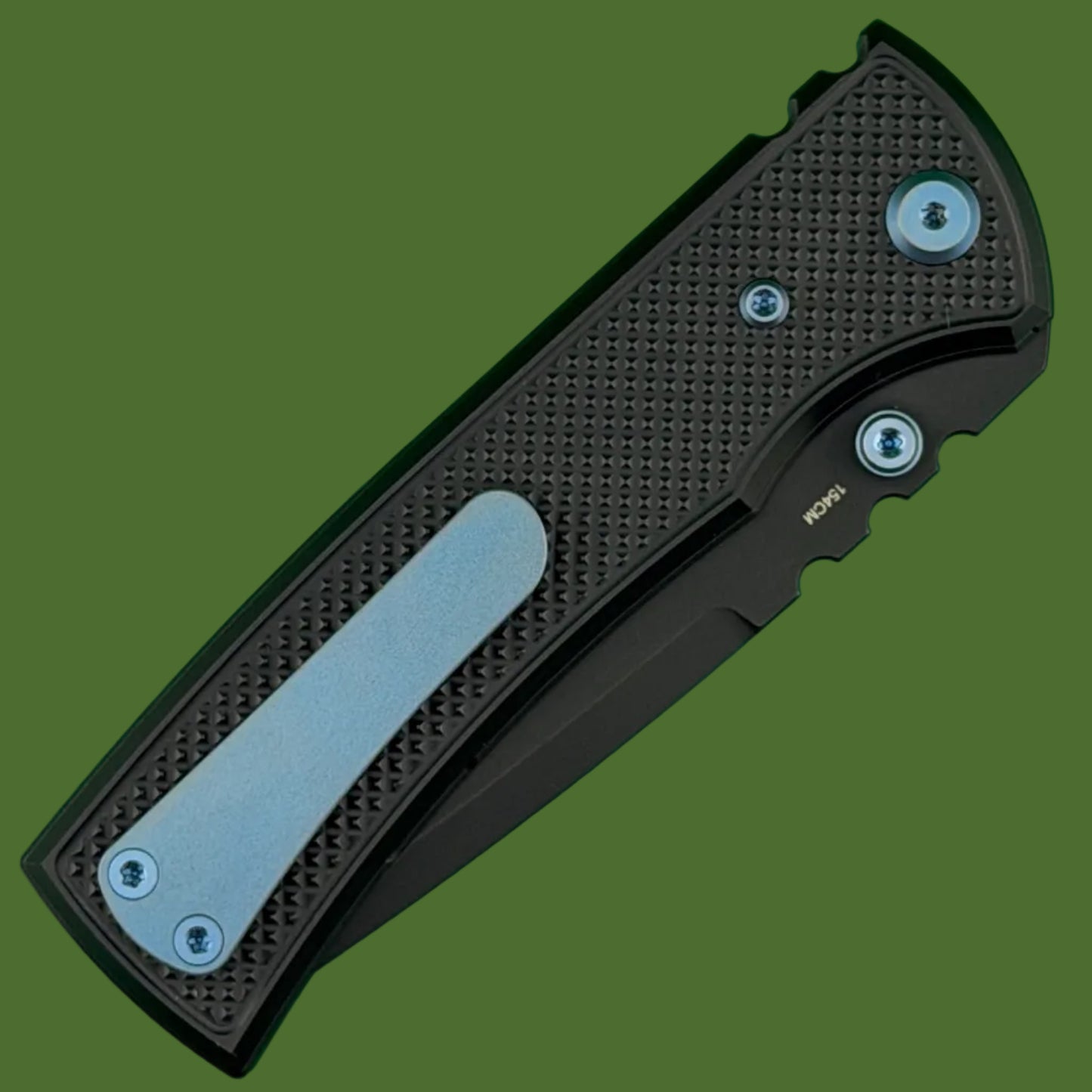 Chaves Blue Label Redencion 229 Liner Lock Black Knurled Aluminum Handles Blue Hardware (Black Tanto)