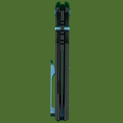 Chaves Blue Label Redencion 229 Liner Lock Black Knurled Aluminum Handles Blue Hardware (Black Tanto)