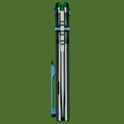 Chaves Blue Label Redencion 229 Liner Lock Black Knurled Aluminum Handles Blue Hardware (Stonewash Drop Point)