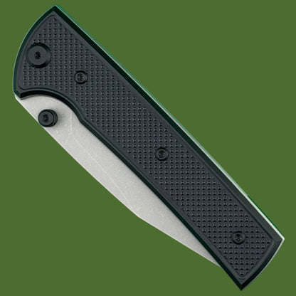 Chaves Blue Label Scapegoat 229 Liner Lock Black Knurled Aluminum Handles Black Hardware (Stonewash)