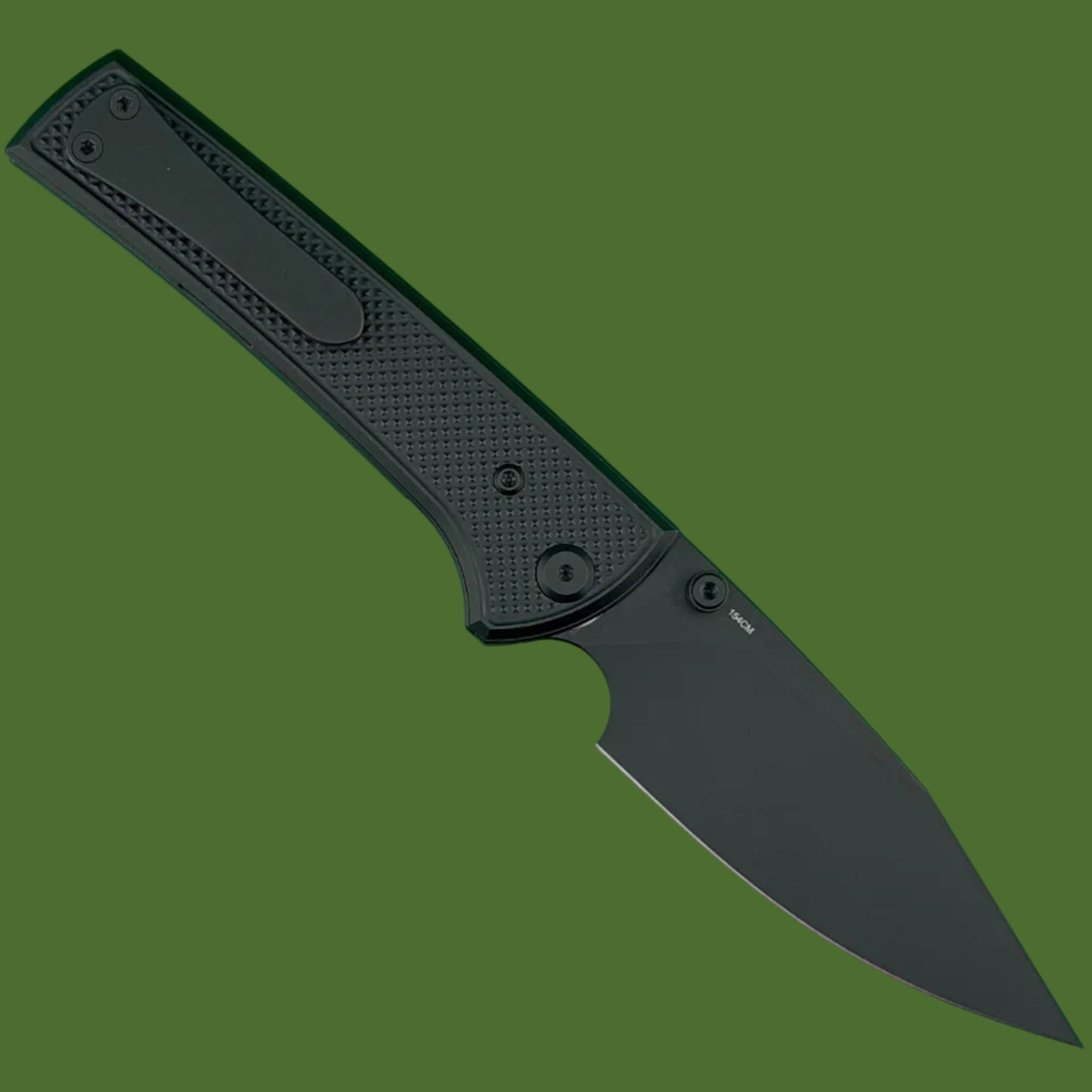 Chaves Blue Label Scapegoat 229 Liner Lock Black Knurled Aluminum Handles Black Hardware (Black)