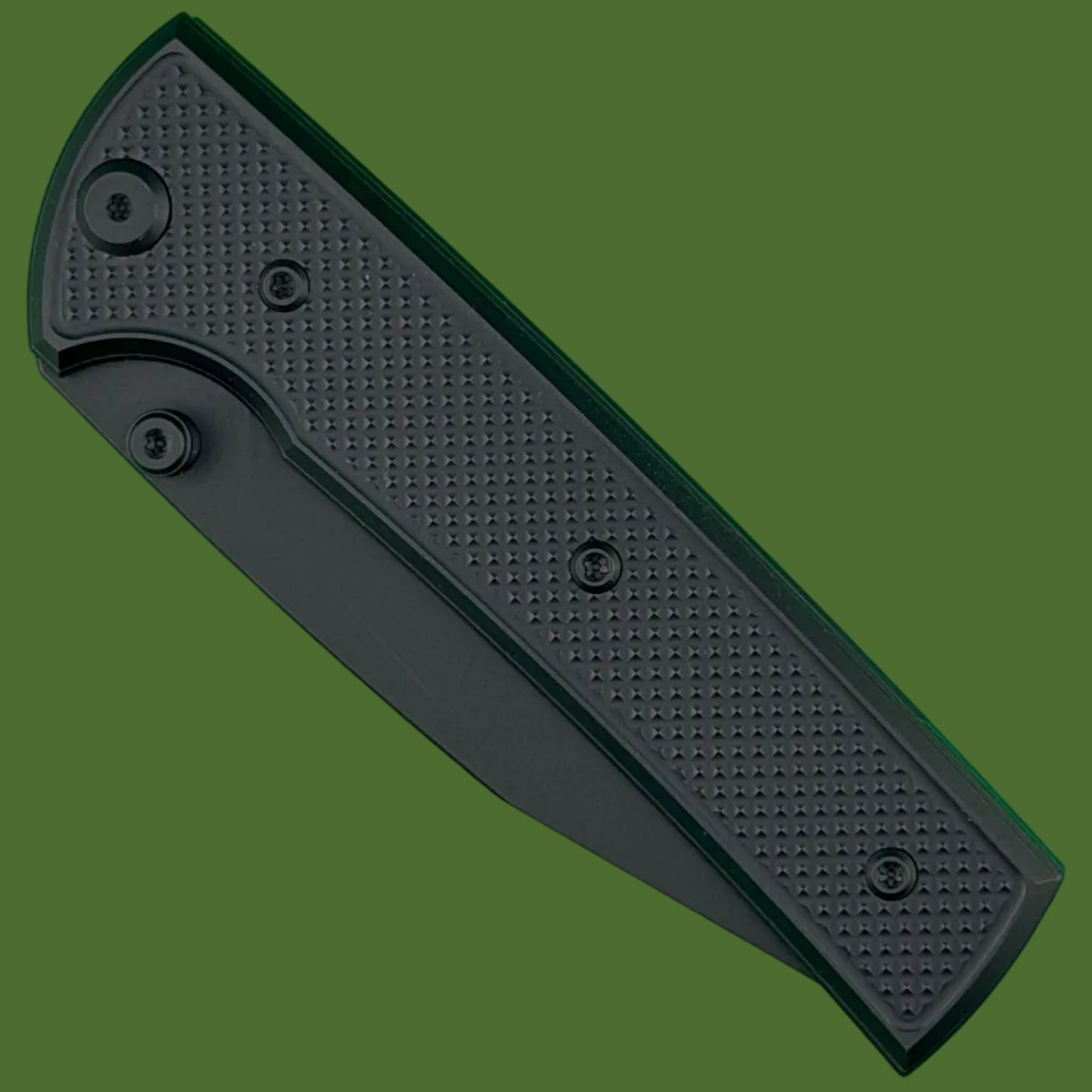 Chaves Blue Label Scapegoat 229 Liner Lock Black Knurled Aluminum Handles Black Hardware (Black)