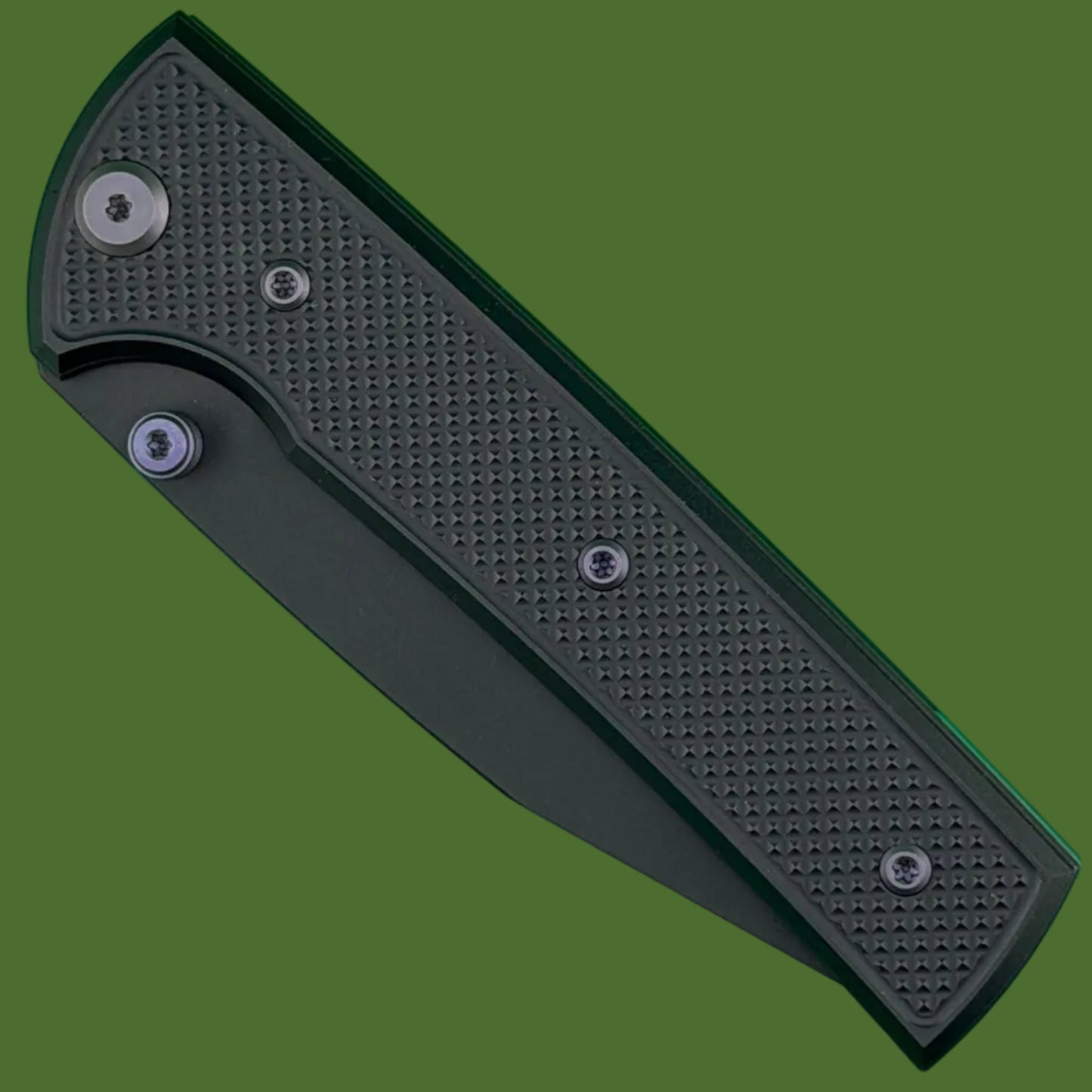 Chaves Blue Label Scapegoat 229 Liner Lock Black Knurled Aluminum Handles Purple Hardware (Black)