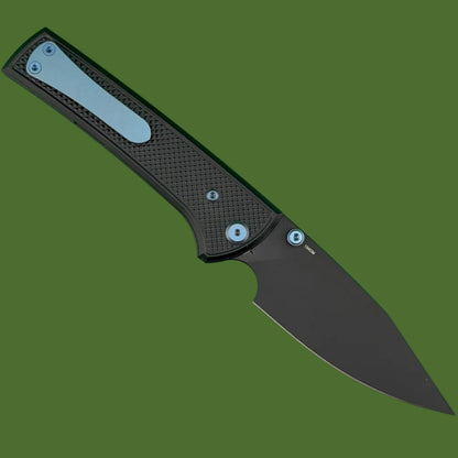 Chaves Blue Label Scapegoat 229 Liner Lock Black Knurled Aluminum Handles Blue Hardware (Black)