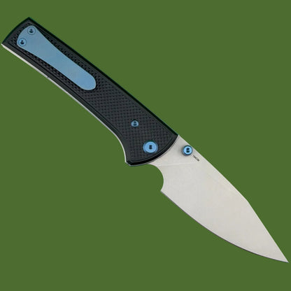 Chaves Blue Label Scapegoat 229 Liner Lock Black Knurled Aluminum Handles Blue Hardware (Stonewash)