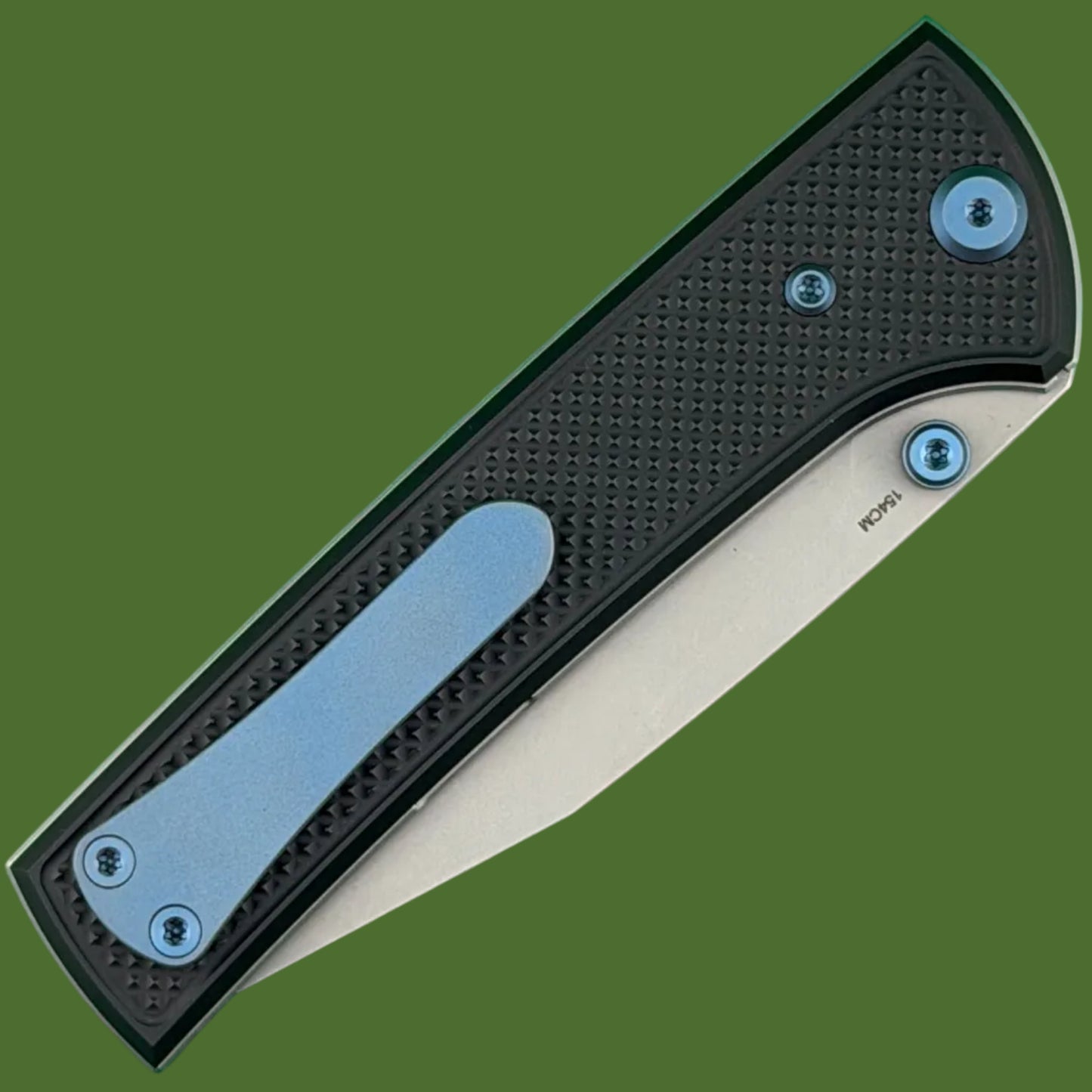 Chaves Blue Label Scapegoat 229 Liner Lock Black Knurled Aluminum Handles Blue Hardware (Stonewash)