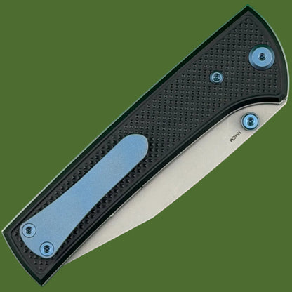 Chaves Blue Label Scapegoat 229 Liner Lock Black Knurled Aluminum Handles Blue Hardware (Stonewash)