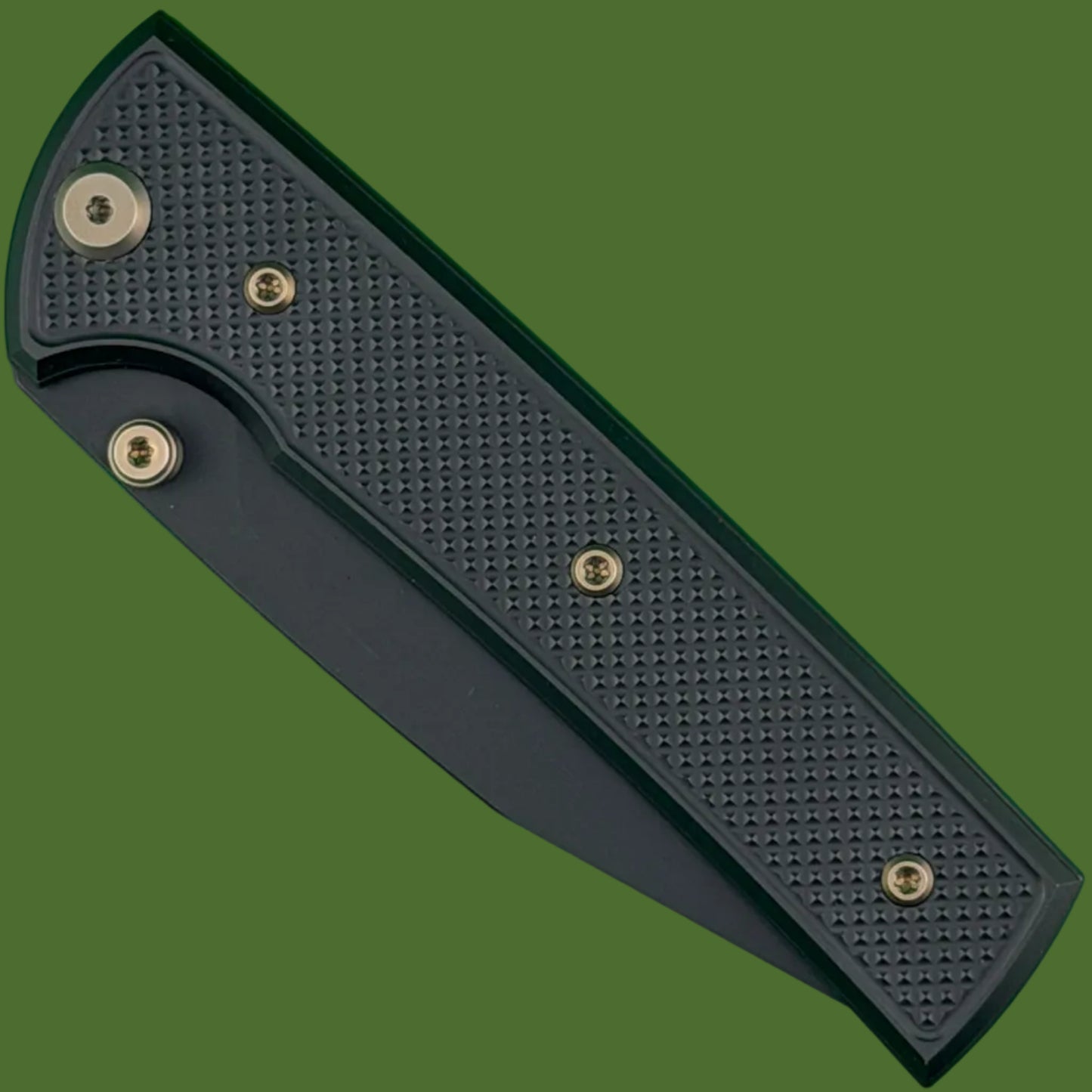 Chaves Blue Label Scapegoat 229 Liner Lock Black Knurled Aluminum Handles Bronze Hardware (Black)