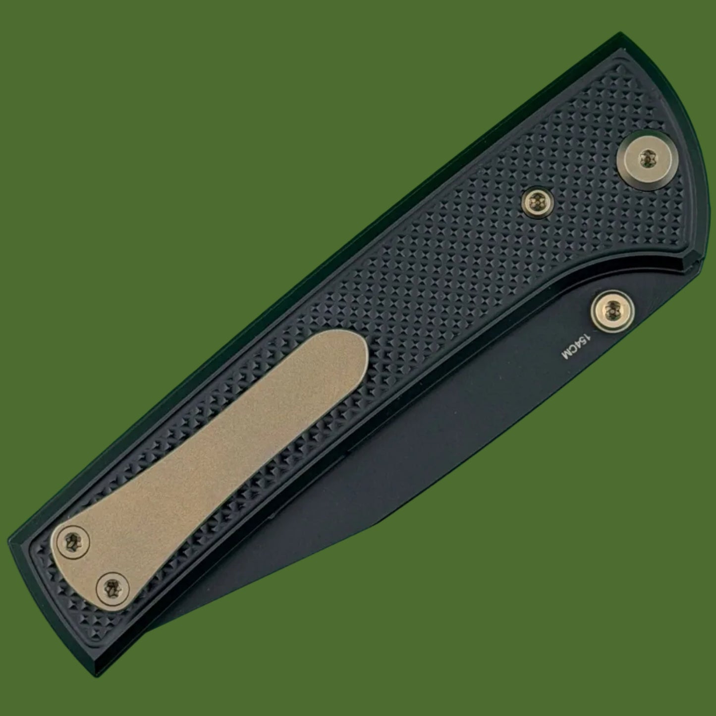 Chaves Blue Label Scapegoat 229 Liner Lock Black Knurled Aluminum Handles Bronze Hardware (Black)