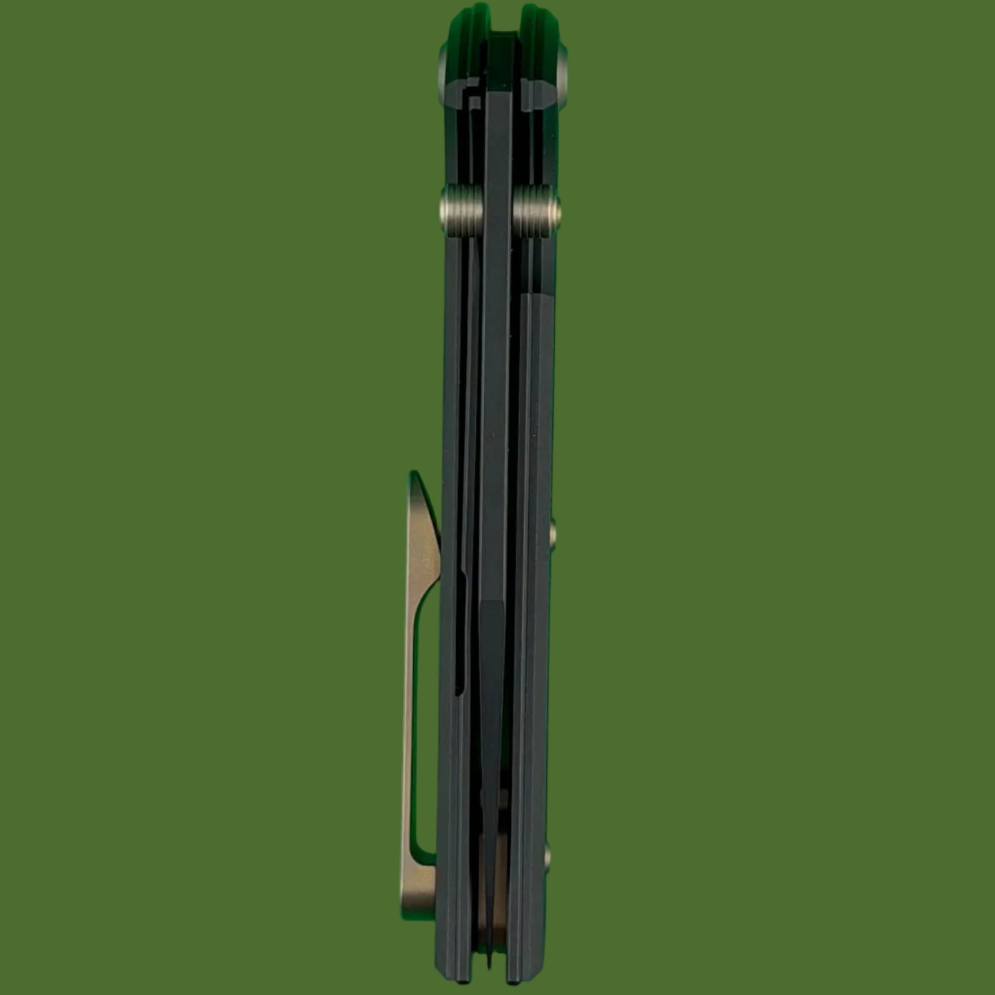Chaves Blue Label Scapegoat 229 Liner Lock Black Knurled Aluminum Handles Bronze Hardware (Black)