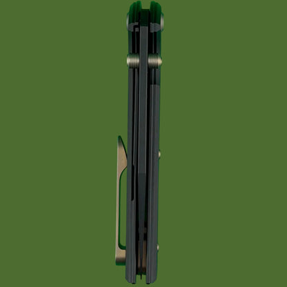 Chaves Blue Label Scapegoat 229 Liner Lock Black Knurled Aluminum Handles Bronze Hardware (Black)