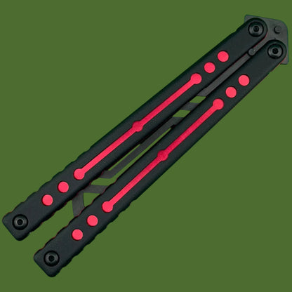 Squid Industries Inked Nautilus V2 Black G-10 Red Trainer Balisong
