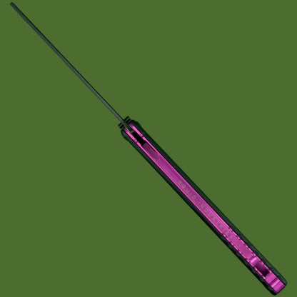 Squid Industries Inked Nautilus V2 Black G-10 Purple Trainer Balisong