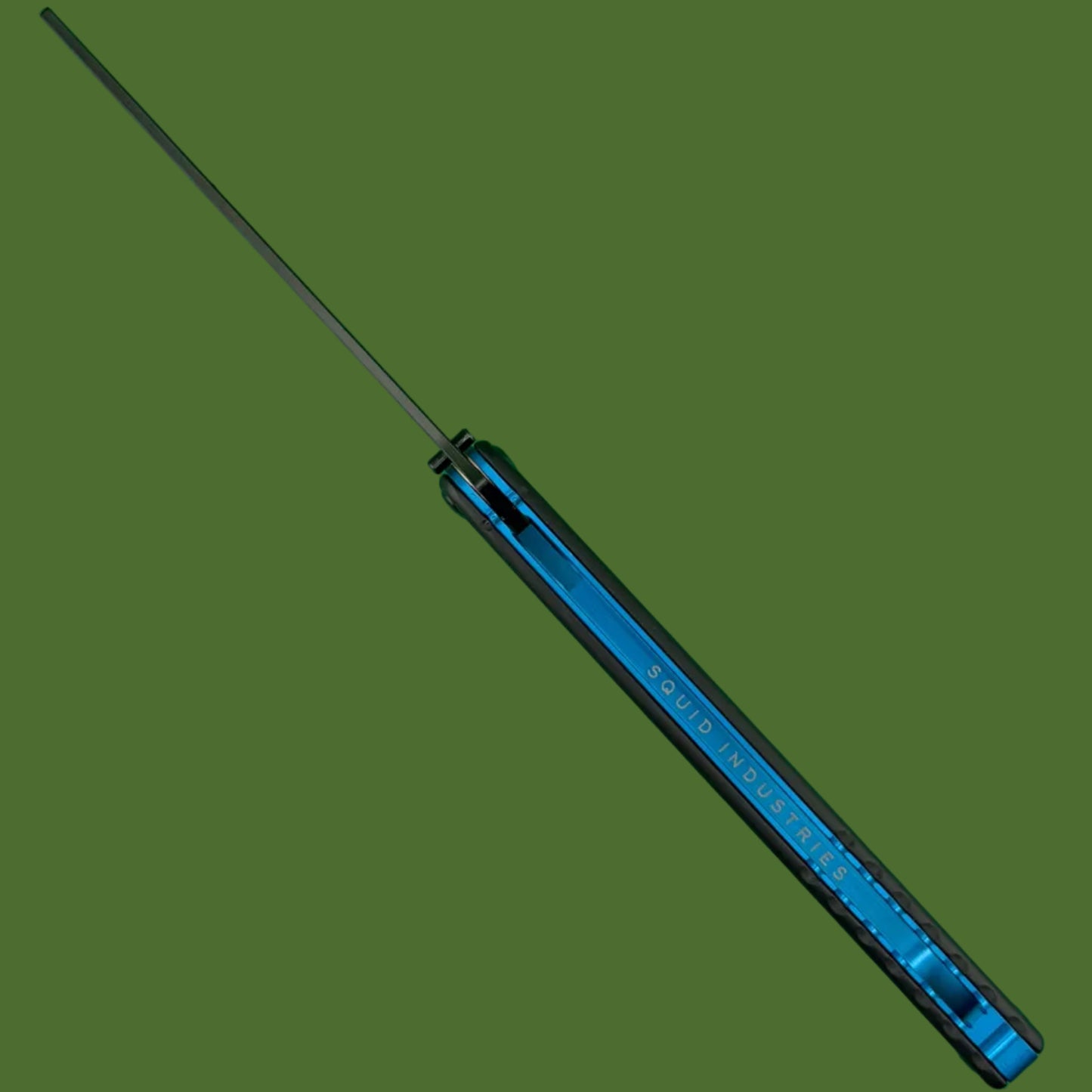 Squid Industries Inked Nautilus V2 Black G-10 Blue Trainer Balisong