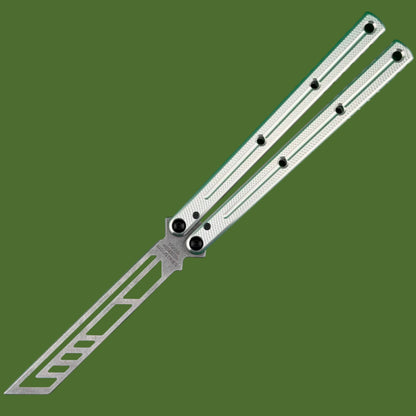 Squid Industries Krake Raken V3 Trainer Balisong Stonewashed Silver